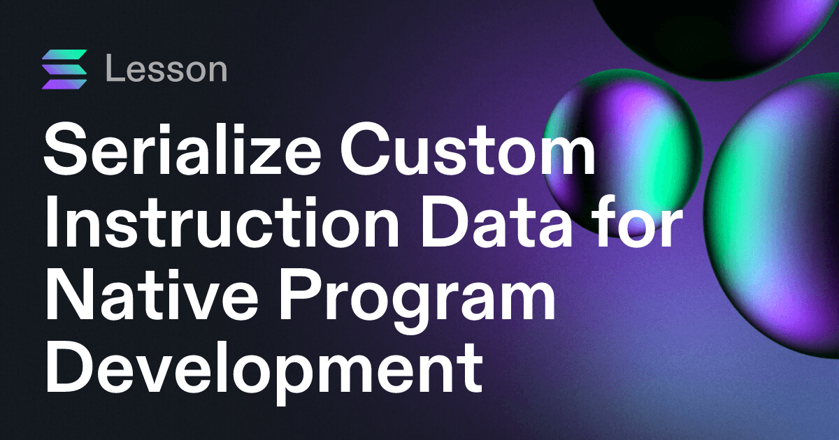 Serialize Custom Instruction Data for Native Program Development