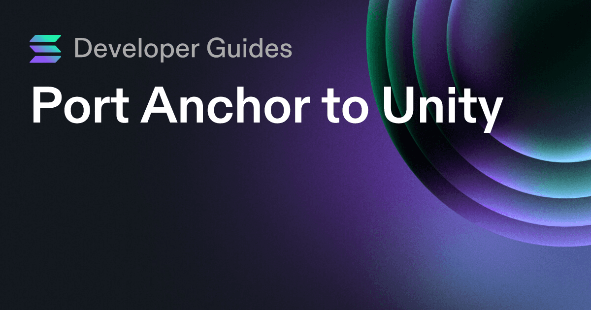 Port Anchor to Unity